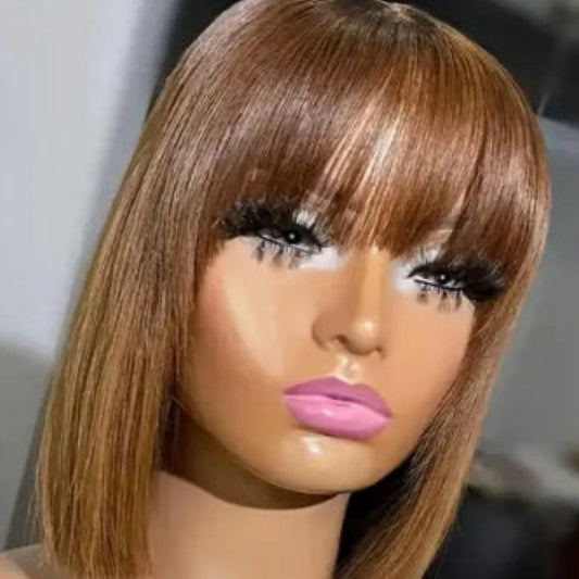 Highlighted Bang Bob Wig